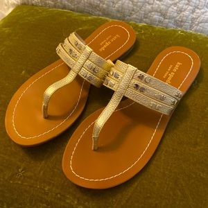 Kate Spade Carol Sandal | Genuine Leather, Gold, 7.5 | Like New